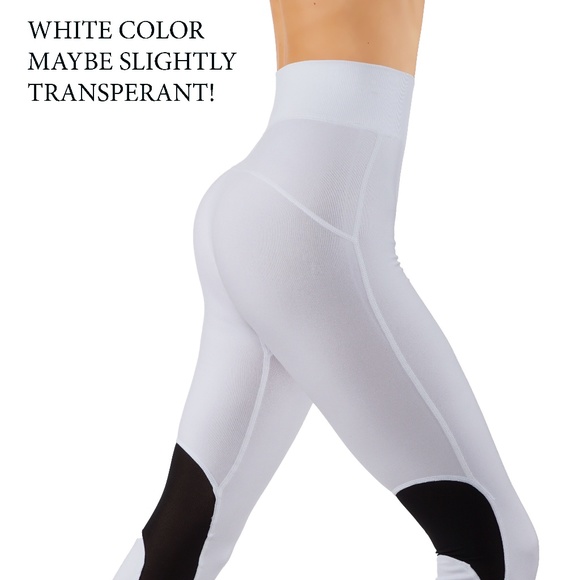 Workout Leggings With Mesh Solid Color - Picture 2 of 3